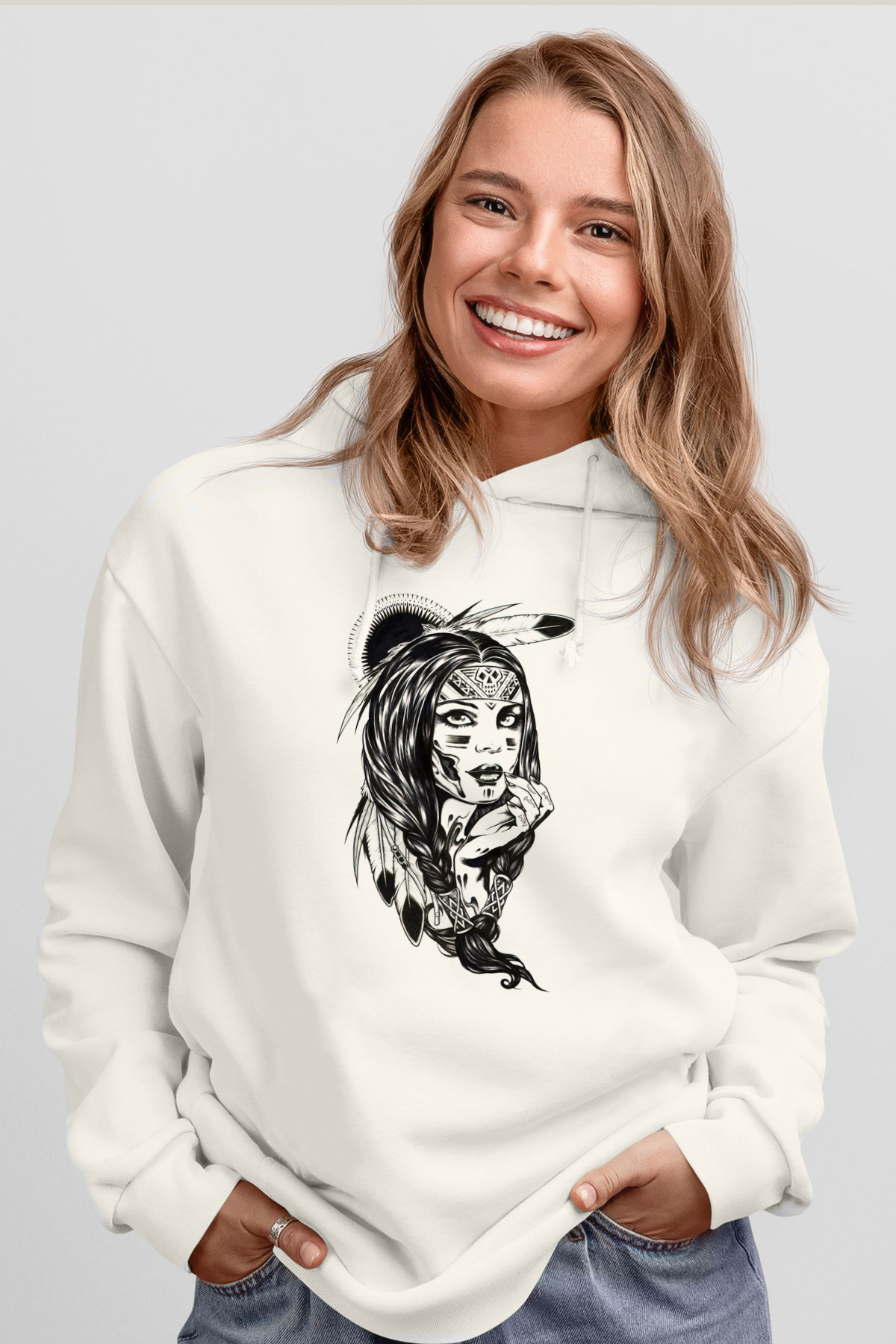 Tasarım Kapşonlu Sweatshirt TSR120