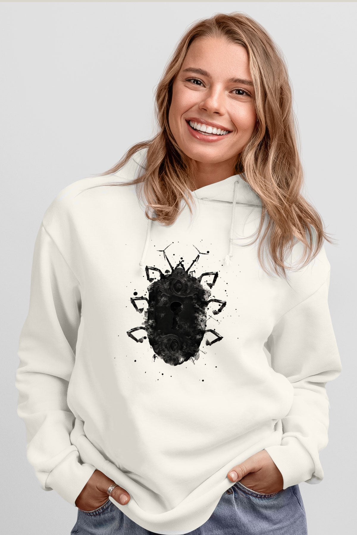 Tasarım Kapşonlu Sweatshirt TSR45