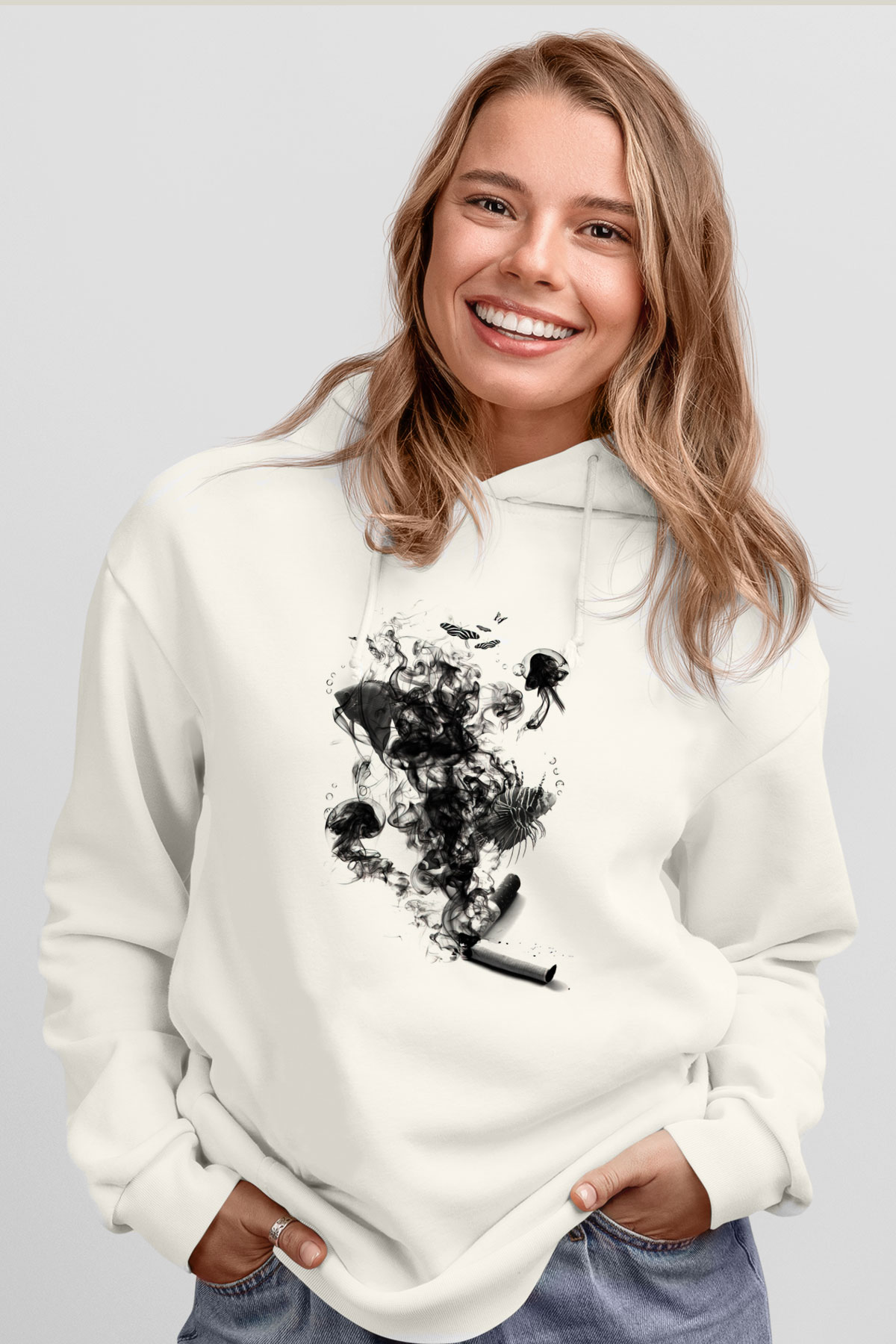Tasarım Kapşonlu Sweatshirt TSR78