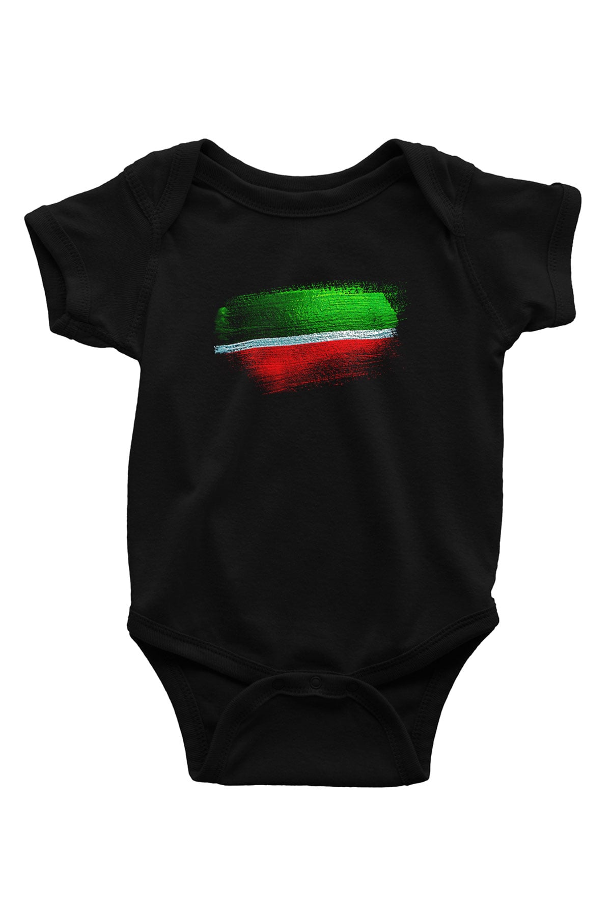 Tataristan - Tatarstan Bayrağı Baskılı Unisex Siyah Bebek Body - Zıbın