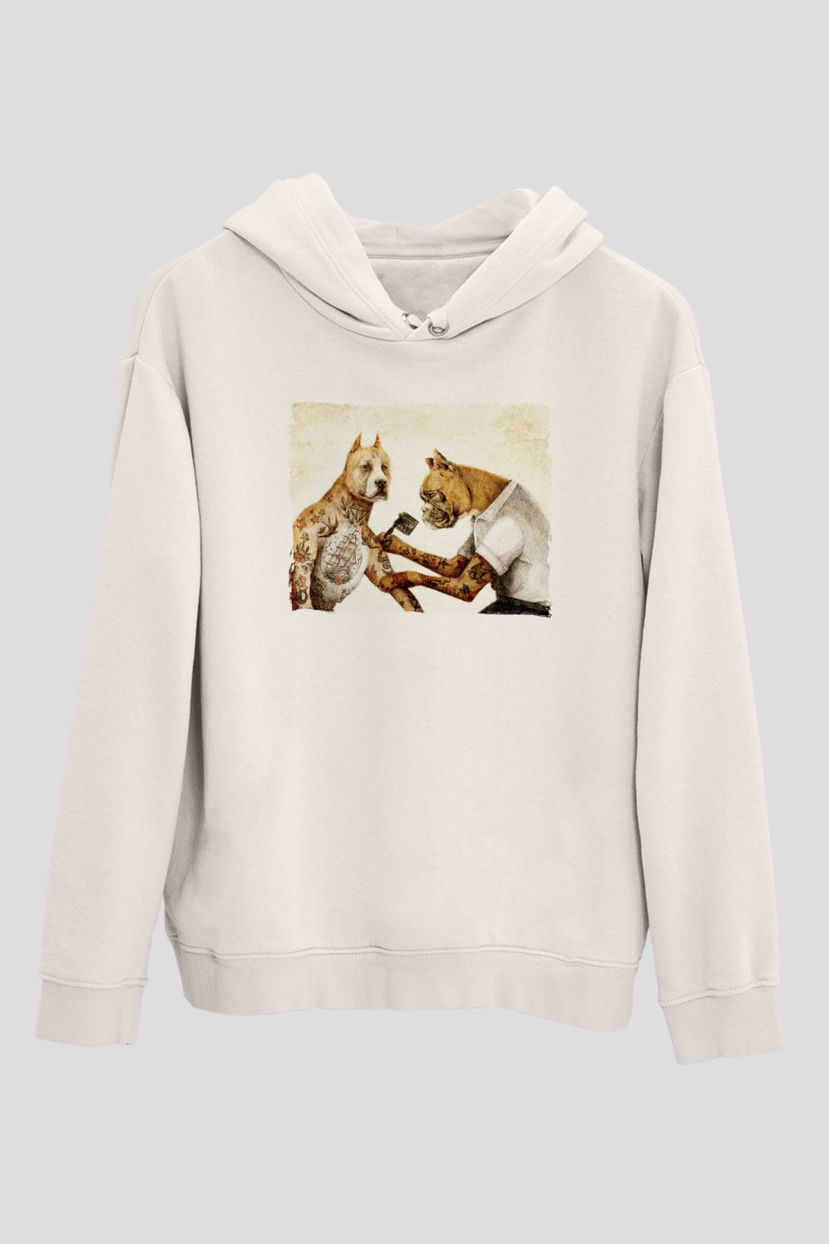 Tatoo PitbullBeyaz  Unisex Hoodie