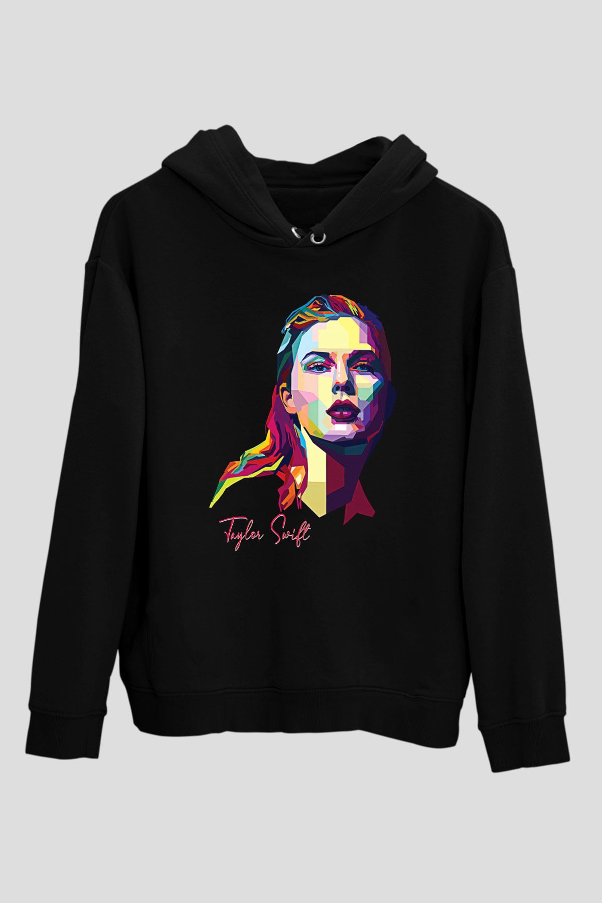 Taylor Swift Baskılı Baskılı Unisex Siyah Hoodie