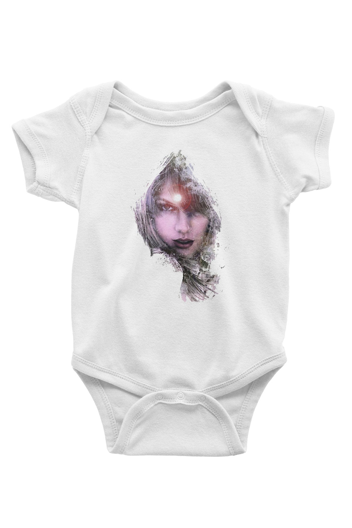 Taylor Swift Baskılı Beyaz Unisex Bebek Body - Zıbın