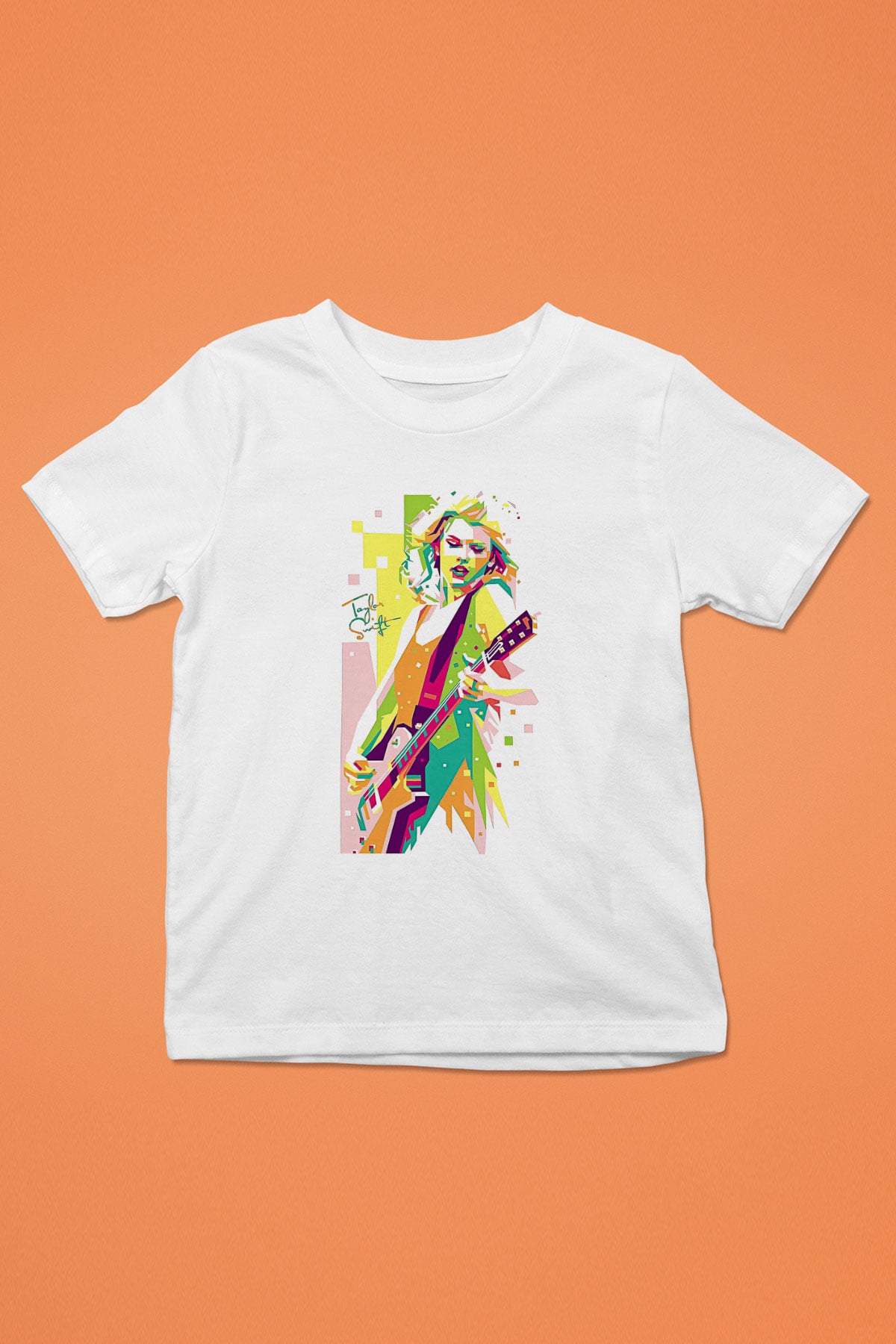 Taylor Swift Baskılı Beyaz Unisex Beyaz Çocuk Tişört - Tshirt