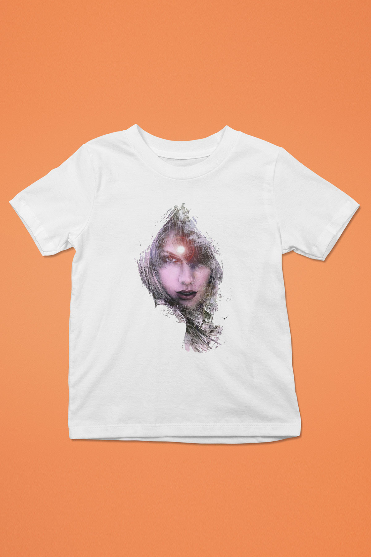 Taylor Swift Baskılı Beyaz Unisex Beyaz Çocuk Tişört - Tshirt