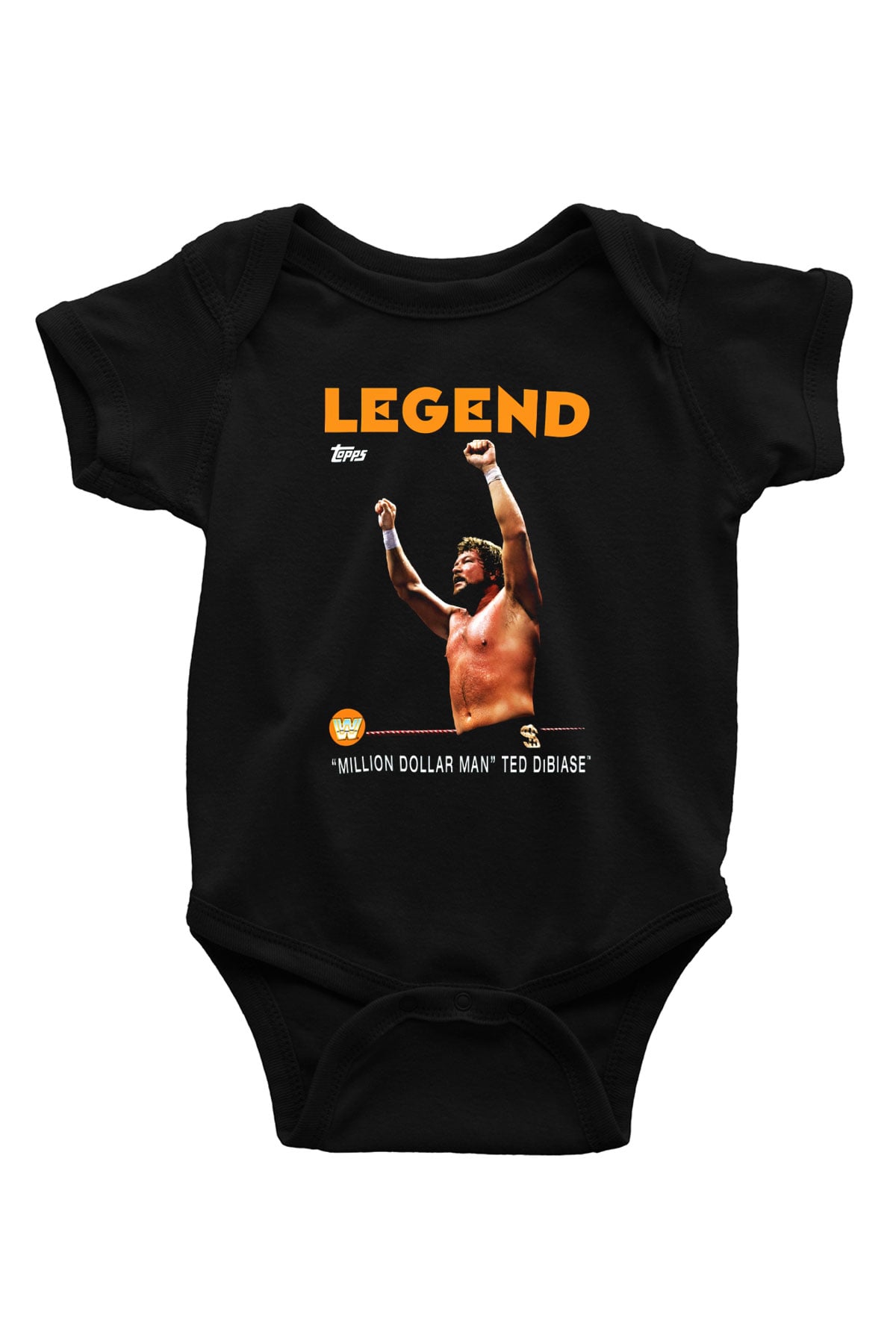Ted DiBiase Baskılı Siyah Bebek Body - Zıbın