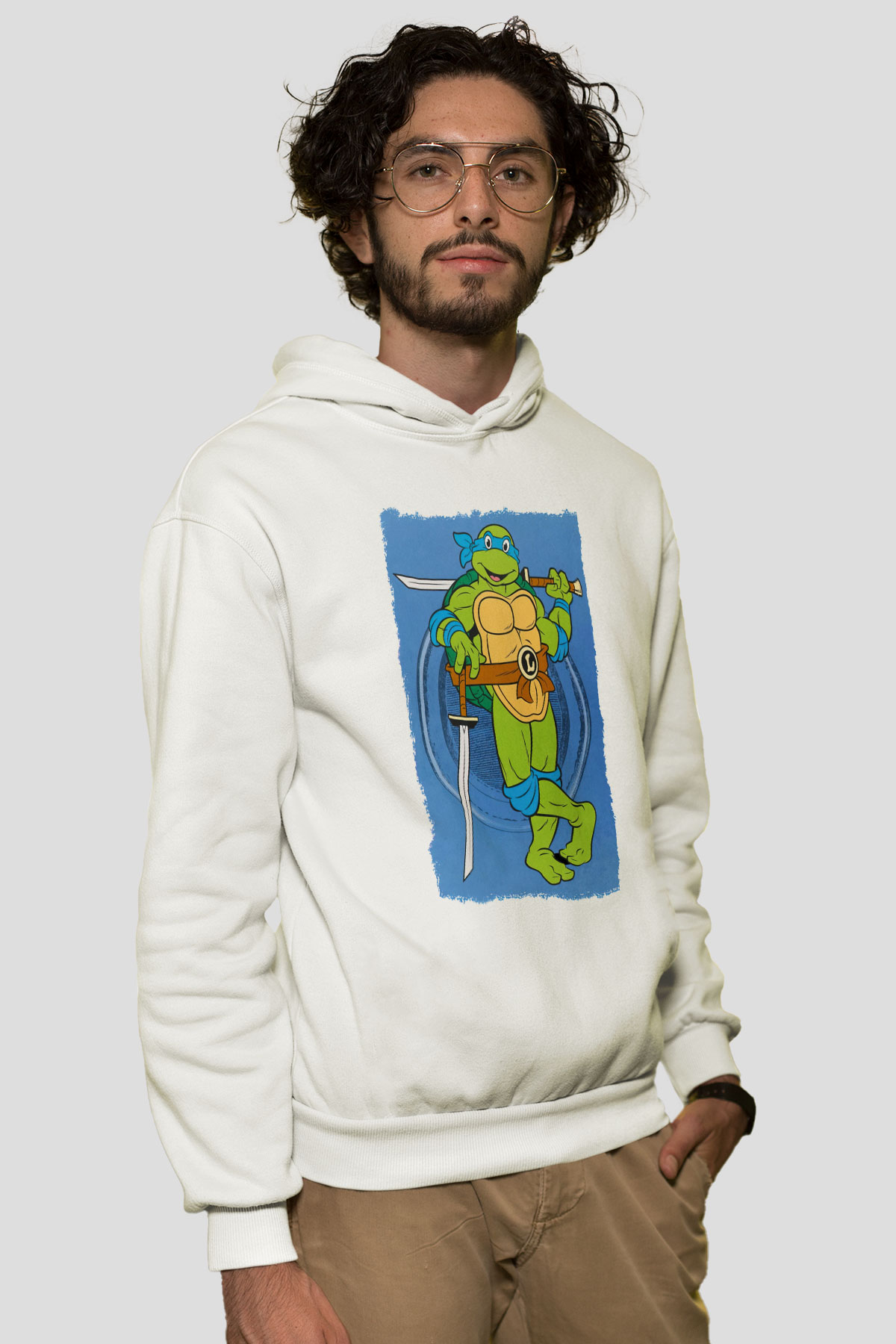 Teenage Mutant Ninja Turtles Ninja Kaplumbağalar Beyaz Unisex Hoodie