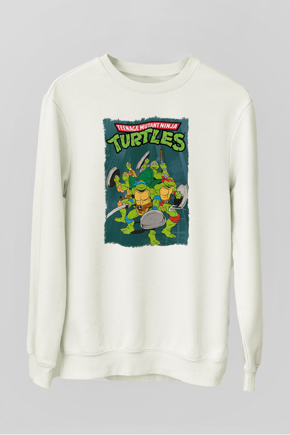 Teenage Mutant Ninja Turtles Ninja Kaplumbağalar Beyaz Unisex Sweatshirt