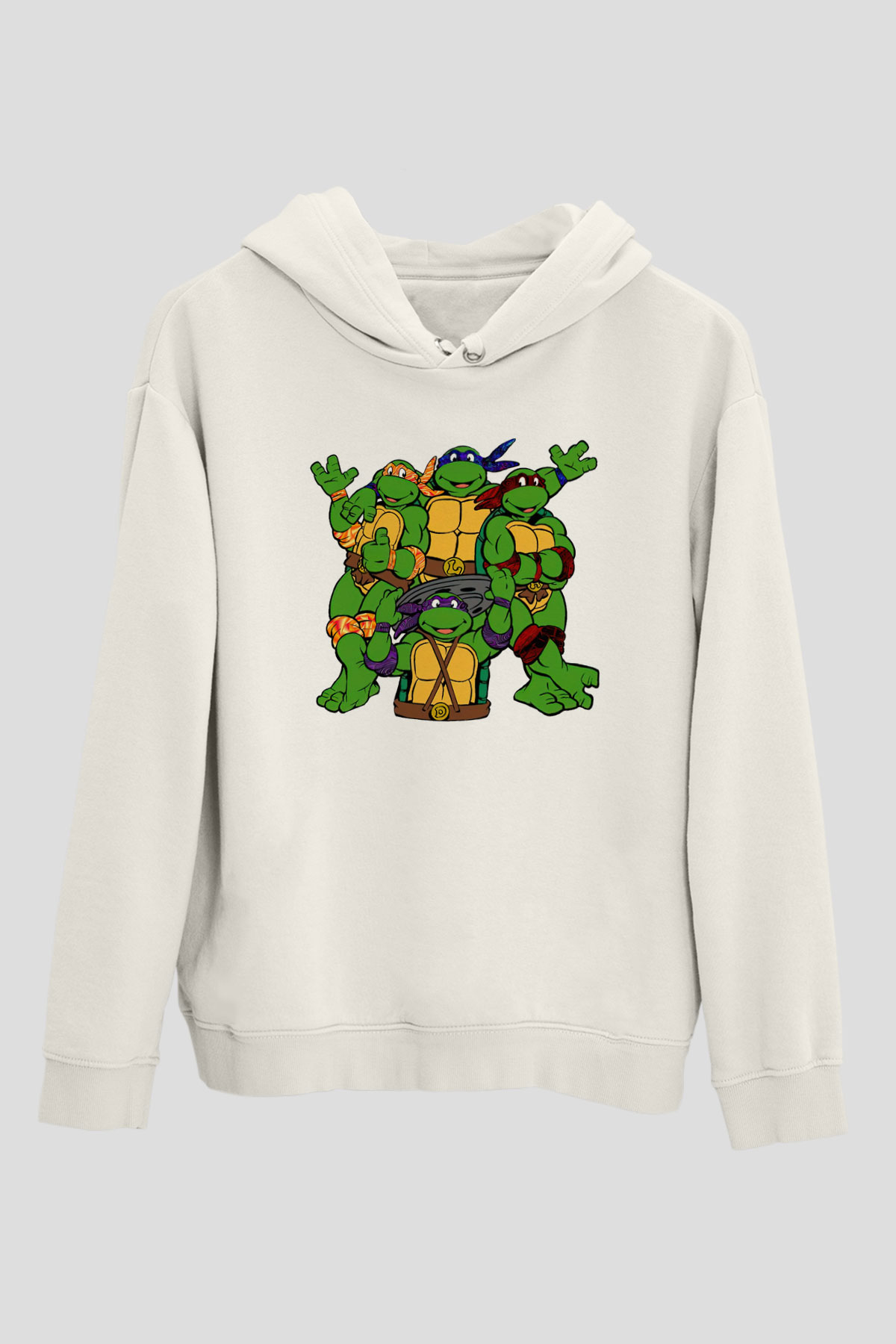 Teenage Mutant Ninja Turtles Ninja Kaplumbağalar Beyaz Unisex Hoodie
