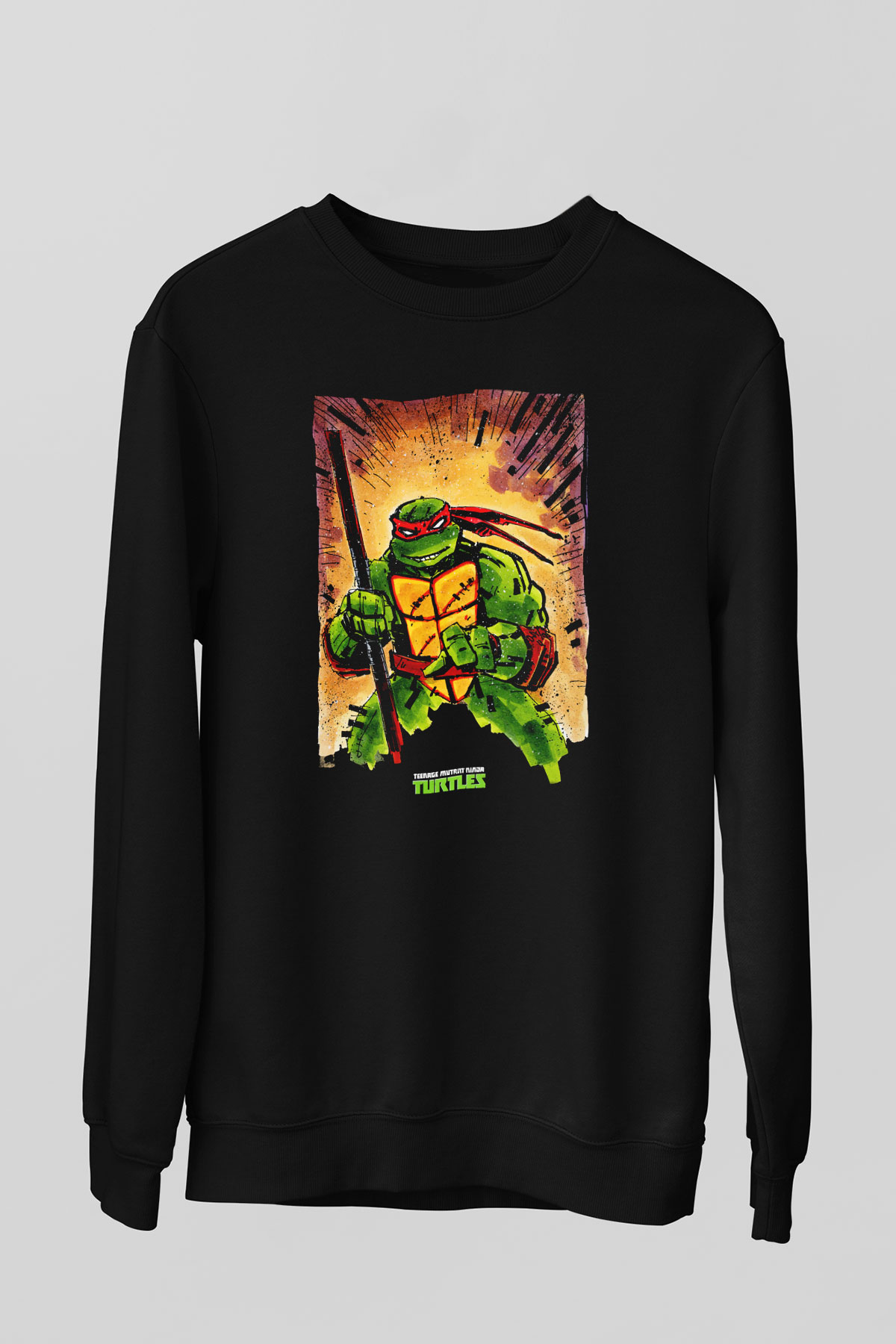 Teenage Mutant Ninja Turtles Ninja Kaplumbağalar Siyah Unisex Sweatshirt