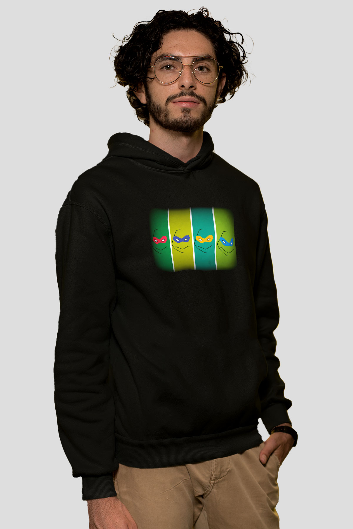 Teenage Mutant Ninja Turtles Ninja Kaplumbağalar Siyah Unisex Kapüşonlu Sweatshirt