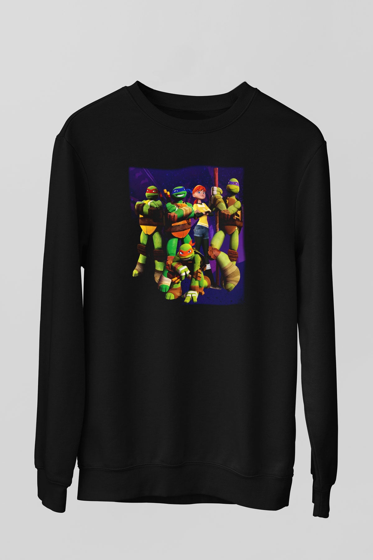 Teenage Mutant Ninja Turtles Ninja Kaplumbağalar Siyah Unisex Sweatshirt