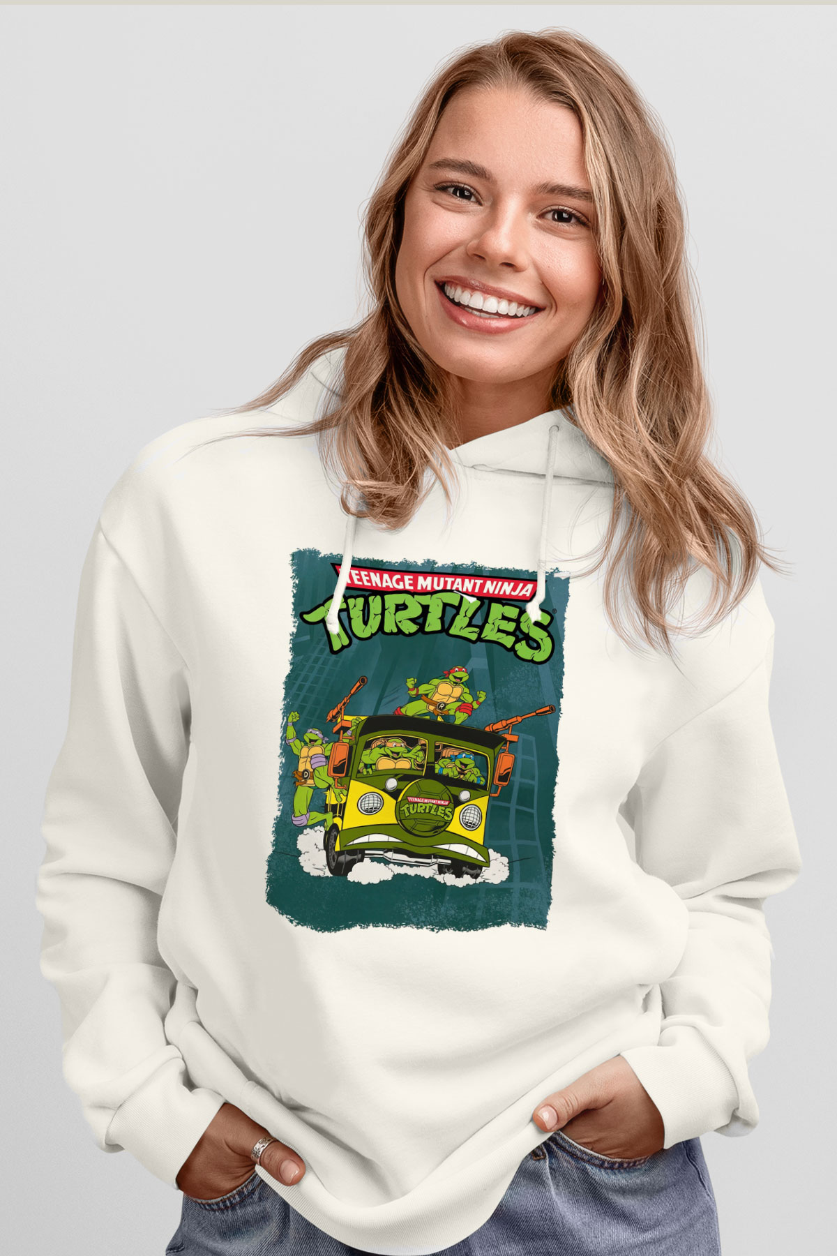 Teenage Mutant Ninja Turtles Ninja Kaplumbağalar Beyaz Unisex Hoodie