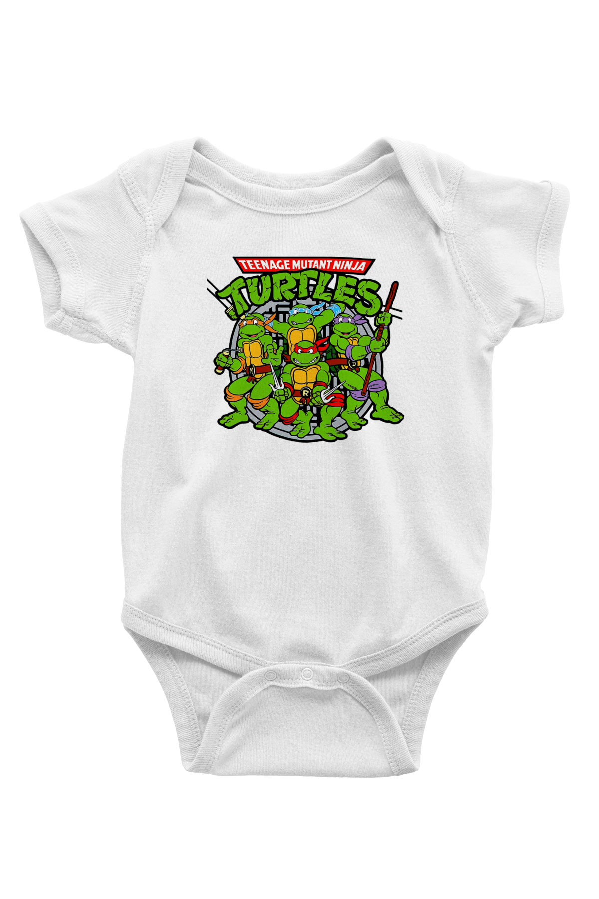 Teenage Mutant Ninja Turtles Ninja Kaplumbağalar Beyaz Bebek Body - Zıbın