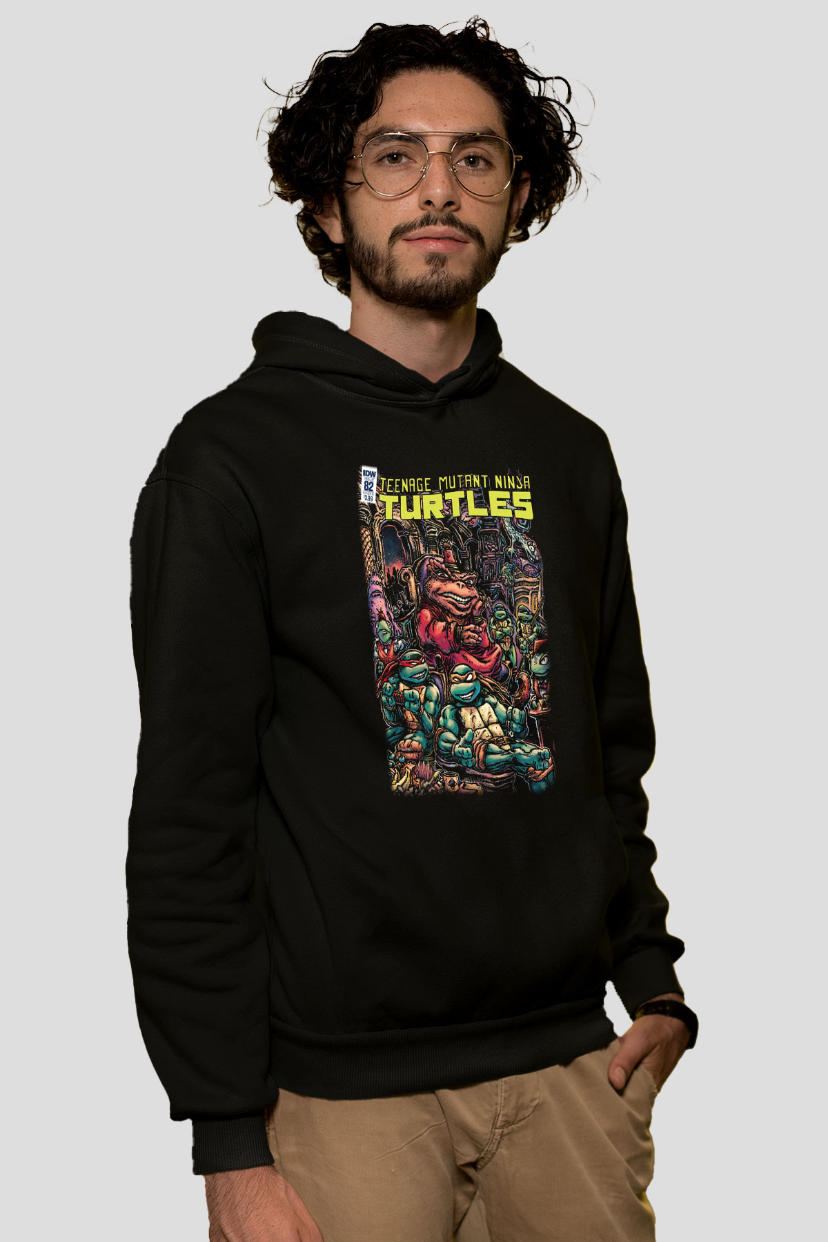Teenage Mutant Ninja Turtles Ninja Kaplumbağalar Siyah Unisex Kapüşonlu Sweatshirt