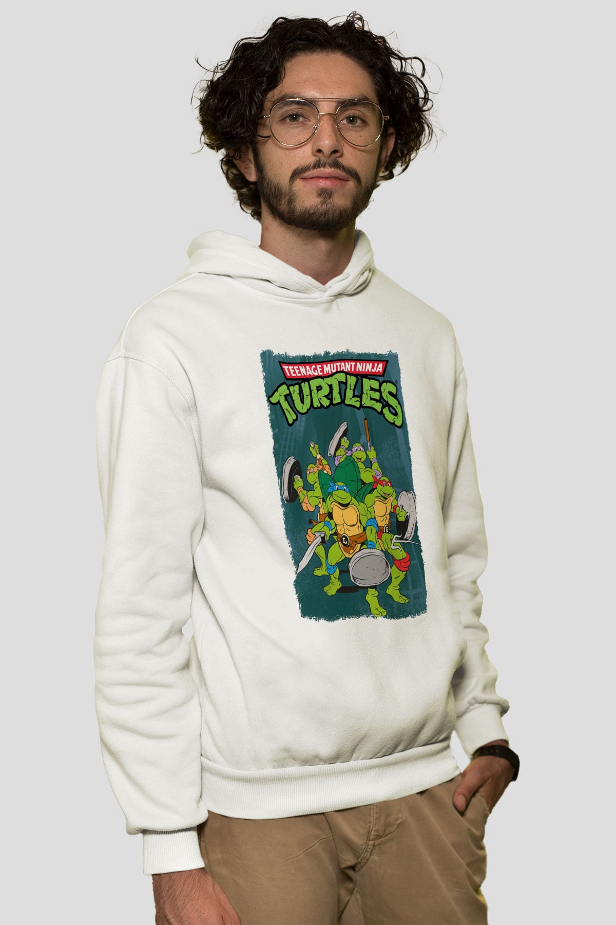 Teenage Mutant Ninja Turtles Ninja Kaplumbağalar Beyaz Unisex Hoodie