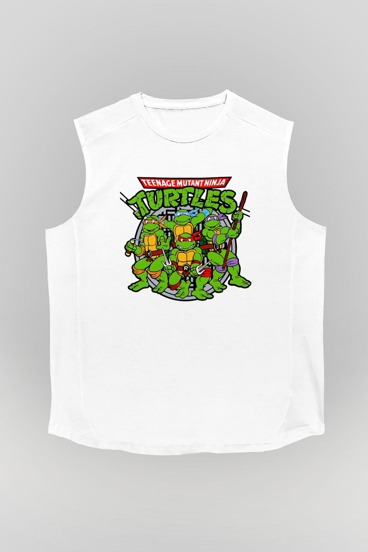 Teenage Mutant Ninja Turtles Ninja Kaplumbağalar Beyaz Unisex  Kolsuz Tişört