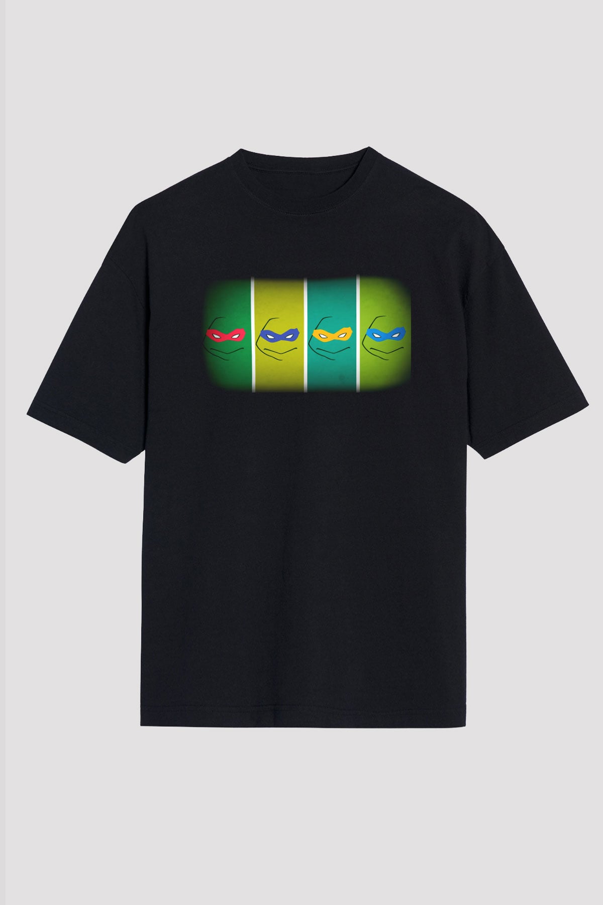 Teenage Mutant Ninja Turtles Ninja Kaplumbağalar Siyah Unisex Oversize Tişört