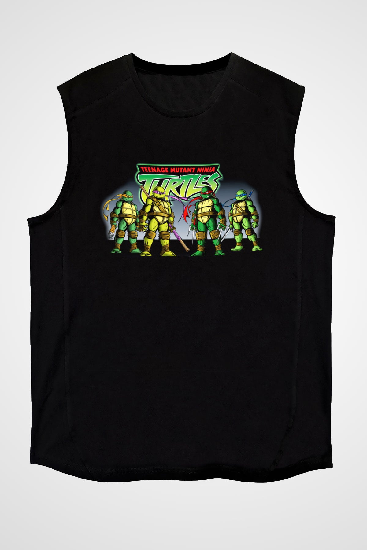 Teenage Mutant Ninja Turtles Ninja Kaplumbağalar Siyah Unisex Kolsuz Tişört