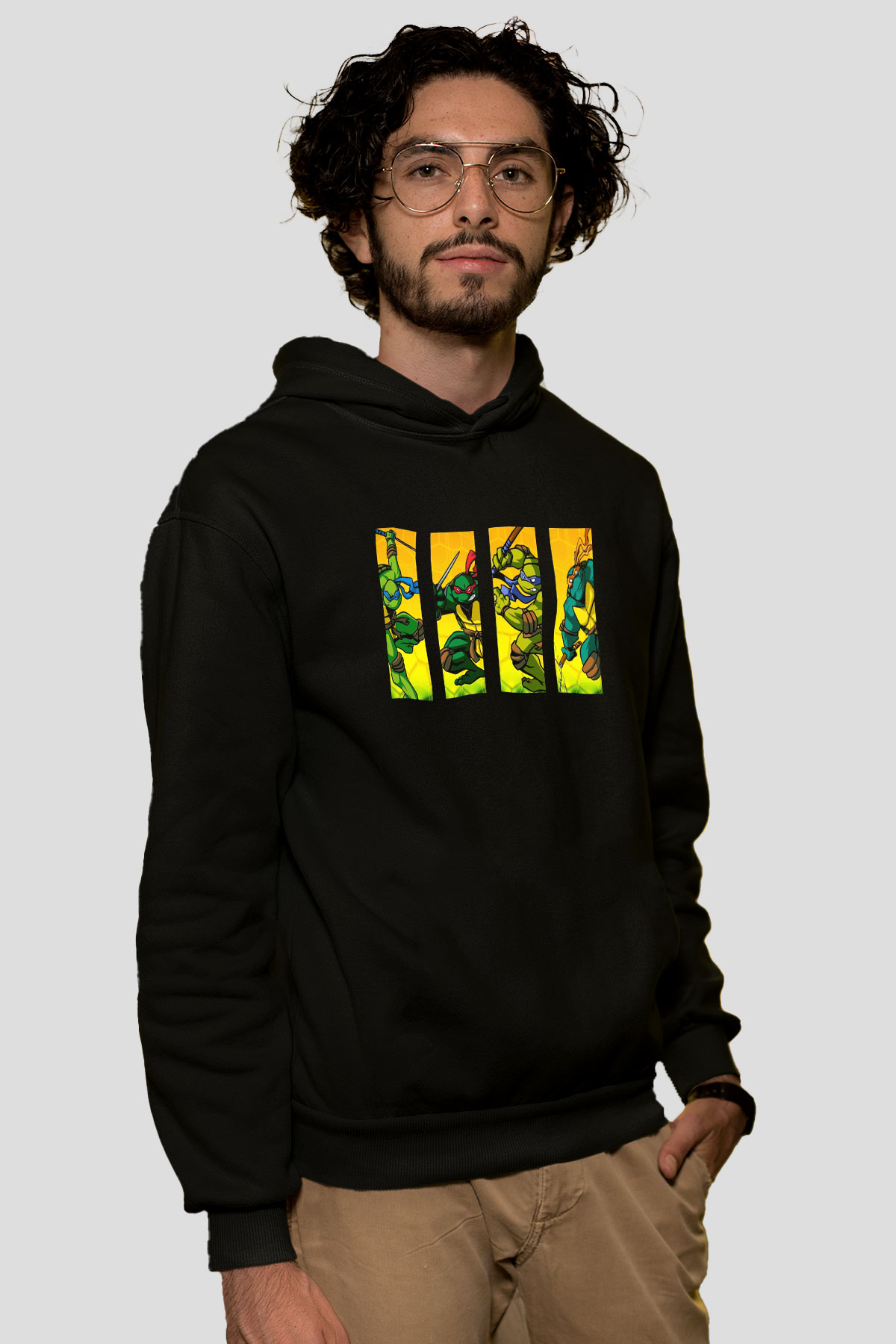 Teenage Mutant Ninja Turtles Ninja Kaplumbağalar Siyah Unisex Kapüşonlu Sweatshirt