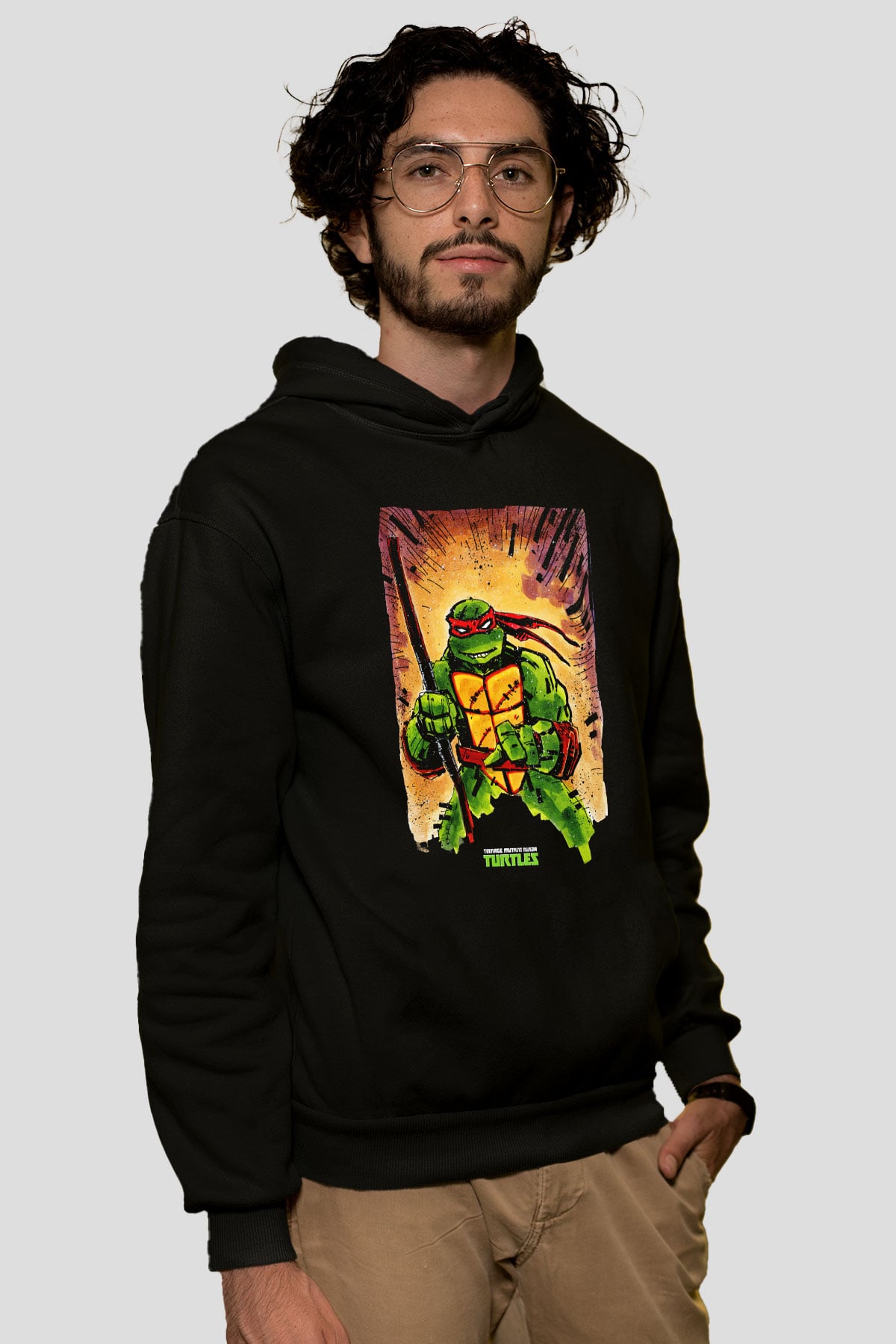 Teenage Mutant Ninja Turtles Ninja Kaplumbağalar Siyah Unisex Kapüşonlu Sweatshirt