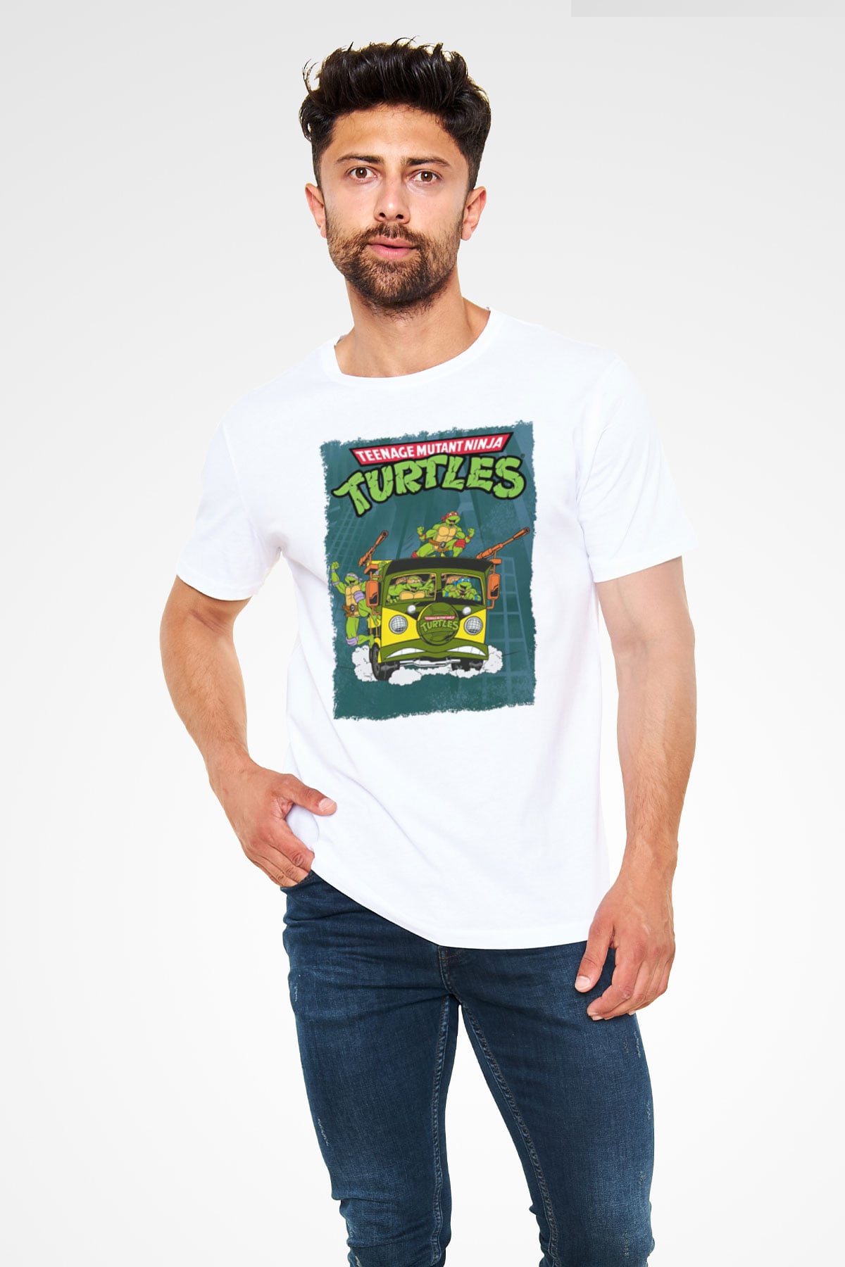 Teenage Mutant Ninja Turtles Ninja Kaplumbağalar Beyaz Unisex Tişört T-Shirt
