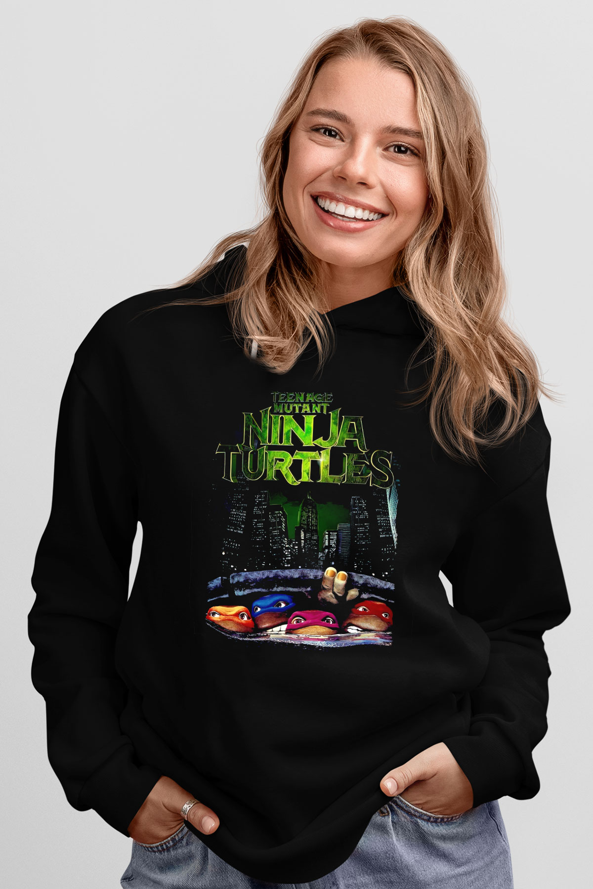 Teenage Mutant Ninja Turtles Ninja Kaplumbağalar Siyah Unisex Hoodie
