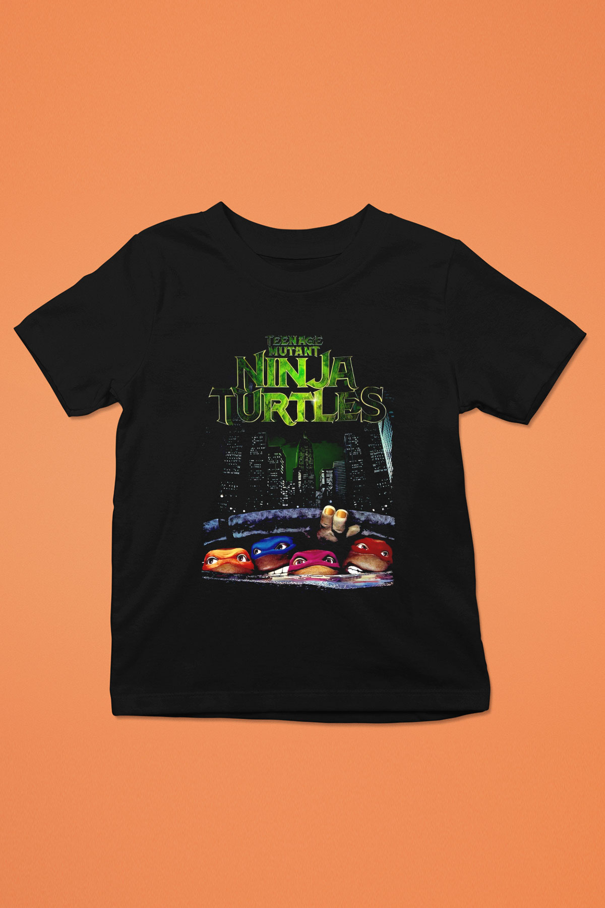 Teenage Mutant Ninja Turtles Ninja Kaplumbağalar Siyah Unisex  Çocuk Tişört