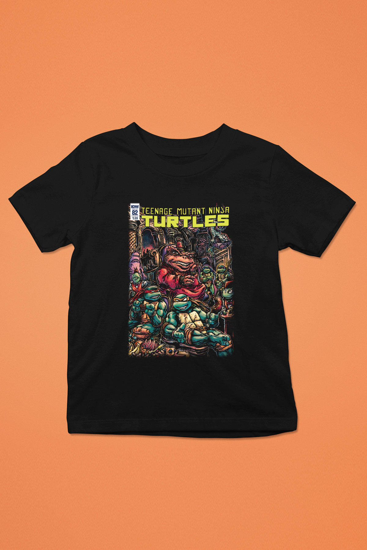 Teenage Mutant Ninja Turtles Ninja Kaplumbağalar Baskılı Siyah Unisex Çocuk Tişört