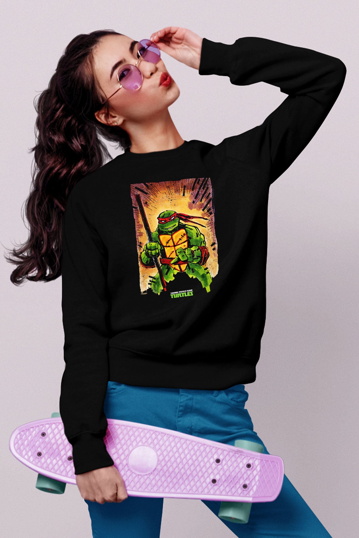 Teenage Mutant Ninja Turtles Ninja Kaplumbağalar Siyah Unisex Sweatshirt