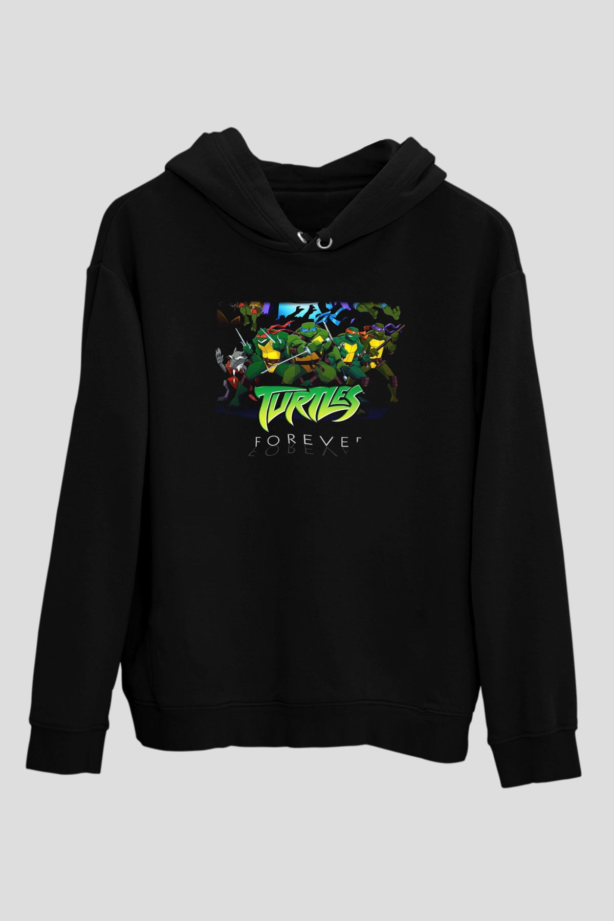 Teenage Mutant Ninja Turtles Ninja Kaplumbağalar Siyah Unisex Kapüşonlu Sweatshirt