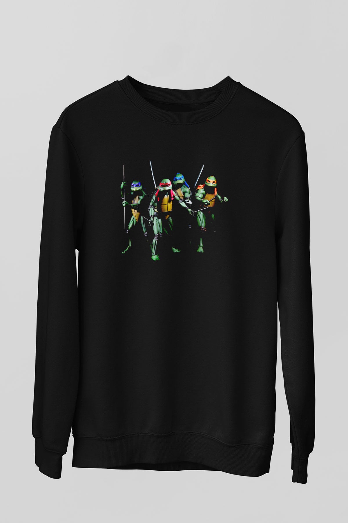 Teenage Mutant Ninja Turtles Ninja Kaplumbağalar Siyah Unisex  Sweatshirt