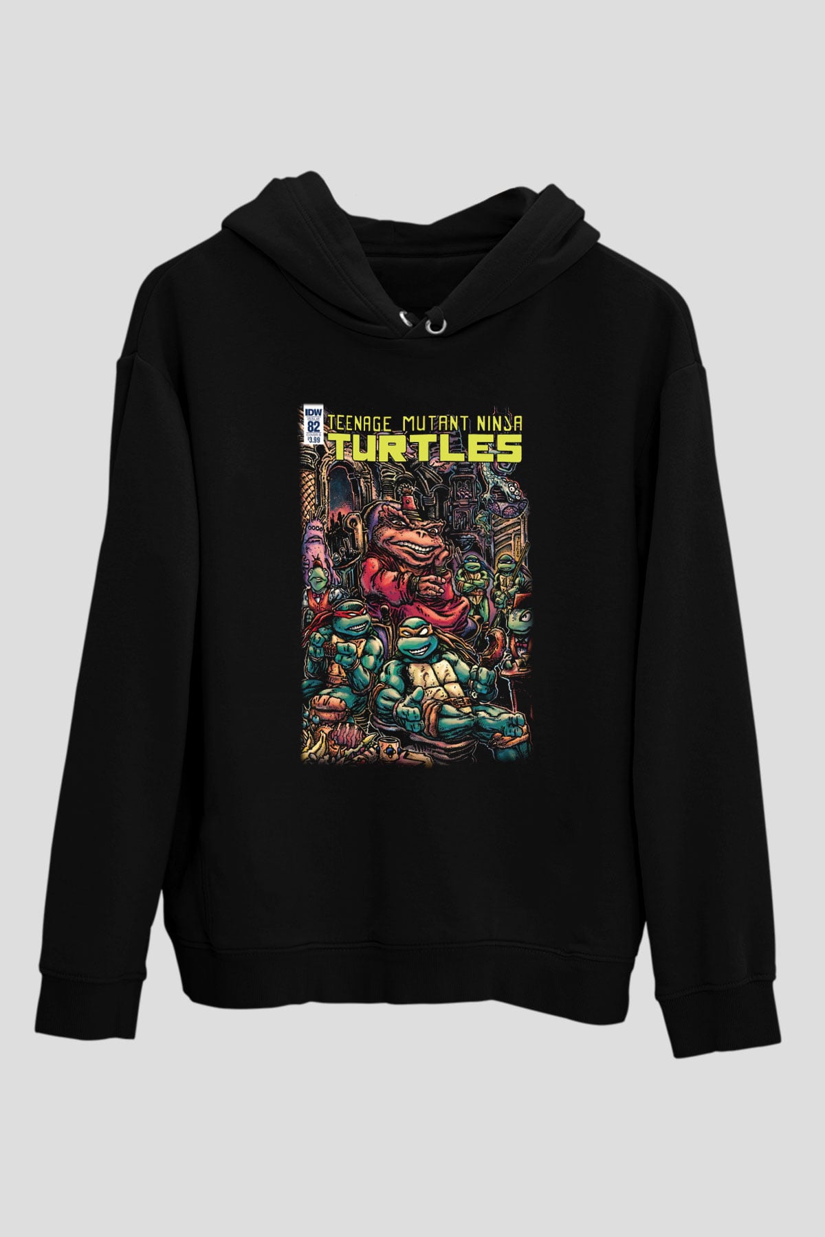 Teenage Mutant Ninja Turtles Ninja Kaplumbağalar Siyah Unisex Kapüşonlu Sweatshirt