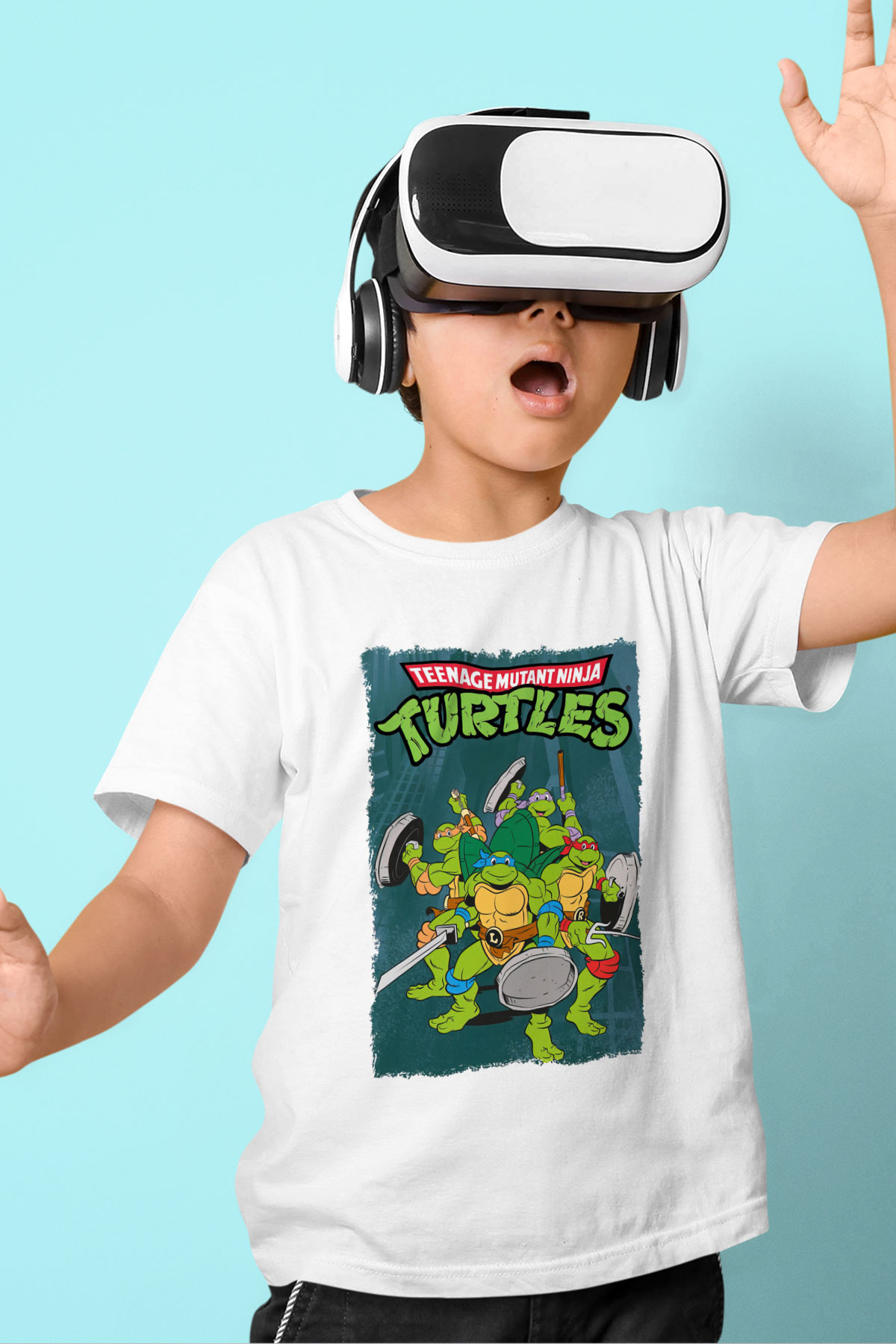 Teenage Mutant Ninja Turtles Ninja Kaplumbağalar Beyaz Unisex Çocuk Tişört