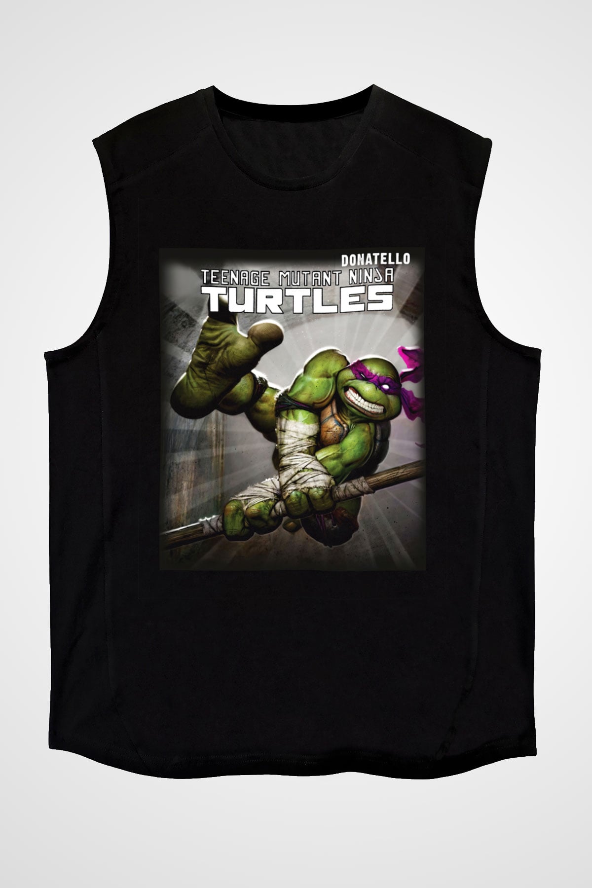 Teenage Mutant Ninja Turtles Ninja Kaplumbağalar Siyah Unisex Kolsuz Tişört