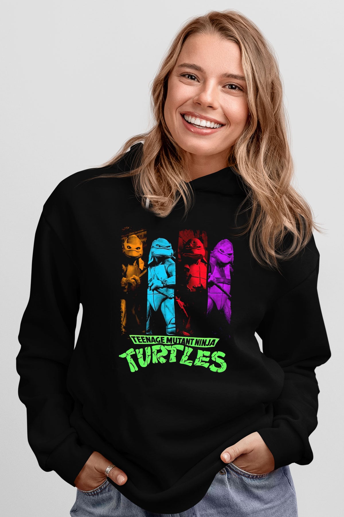 Teenage Mutant Ninja Turtles Ninja Kaplumbağalar Siyah Unisex Hoodie