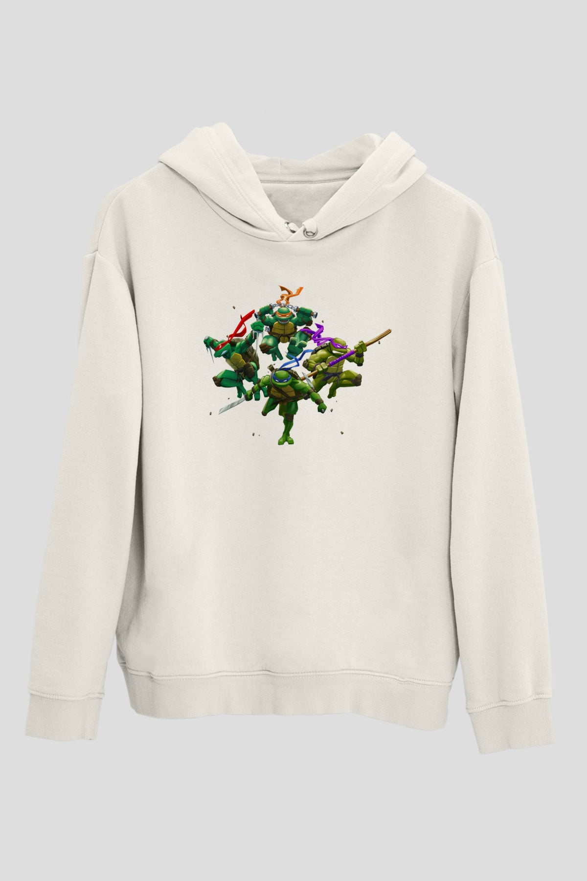 Teenage Mutant Ninja Turtles Ninja Kaplumbağalar Beyaz Unisex Hoodie