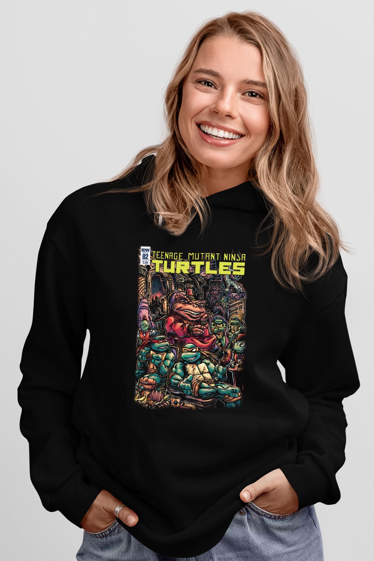 Teenage Mutant Ninja Turtles Ninja Kaplumbağalar Siyah Unisex Kapüşonlu Sweatshirt