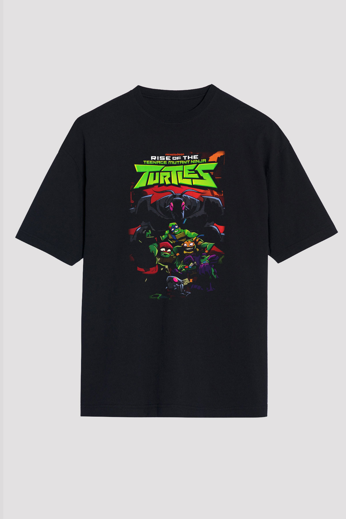Teenage Mutant Ninja Turtles Ninja Kaplumbağalar Siyah Unisex Oversize Tişört
