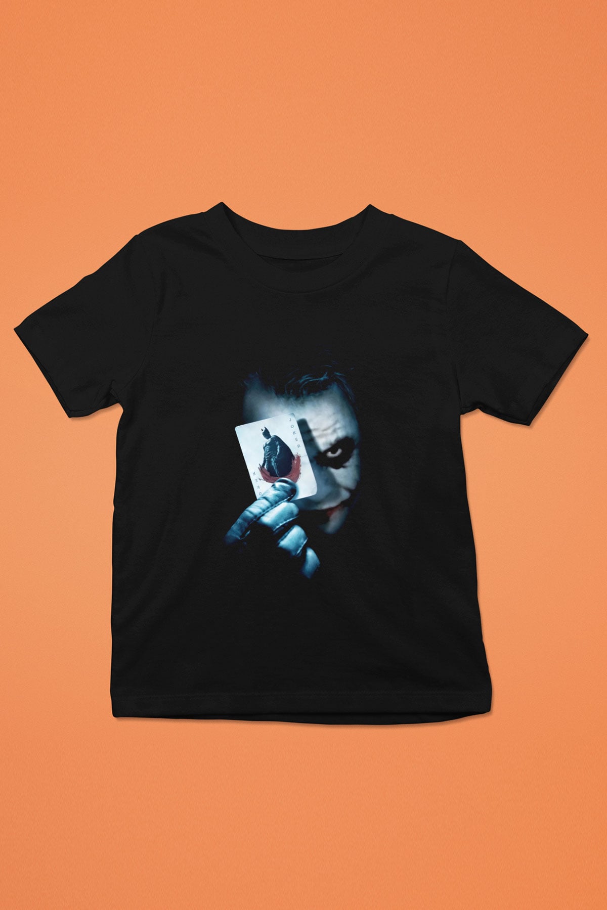 Tek Gözlü Joker Baskılı Unisex Siyah  Çocuk Tişört