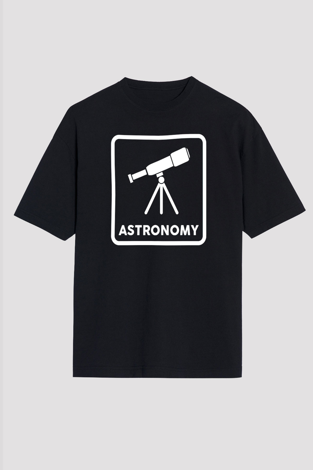 Teleskop Baskılı Unisex Oversize Tişört - Tshirt