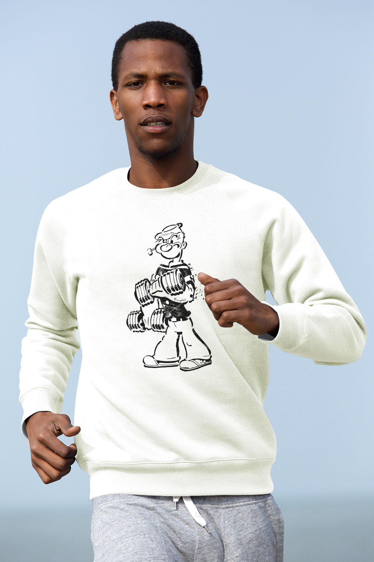 Temel Reis Baskılı Unisex Beyaz  Sweatshirt