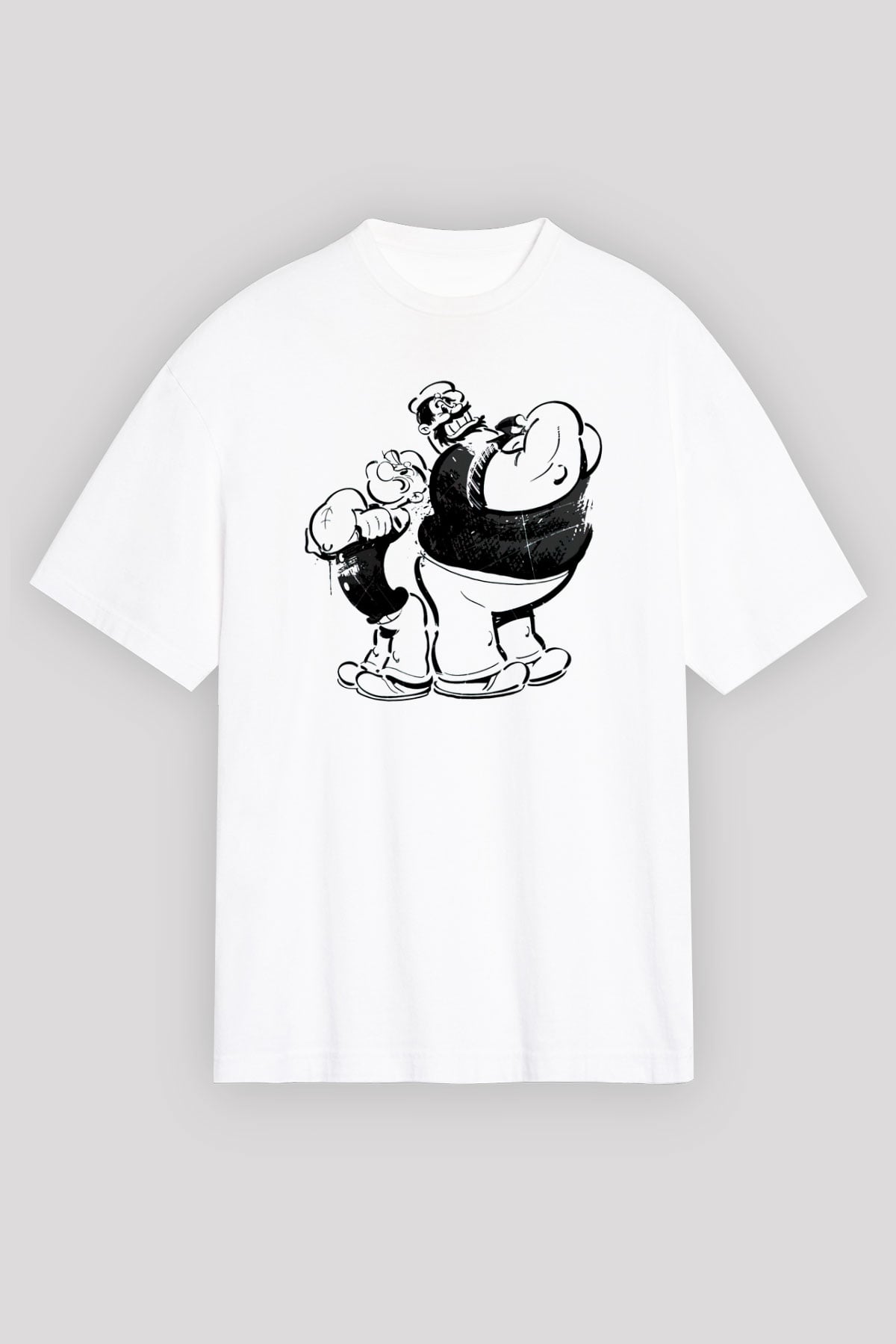Temel Reis ve Kaba Sakal Baskılı Unisex Beyaz Tişört