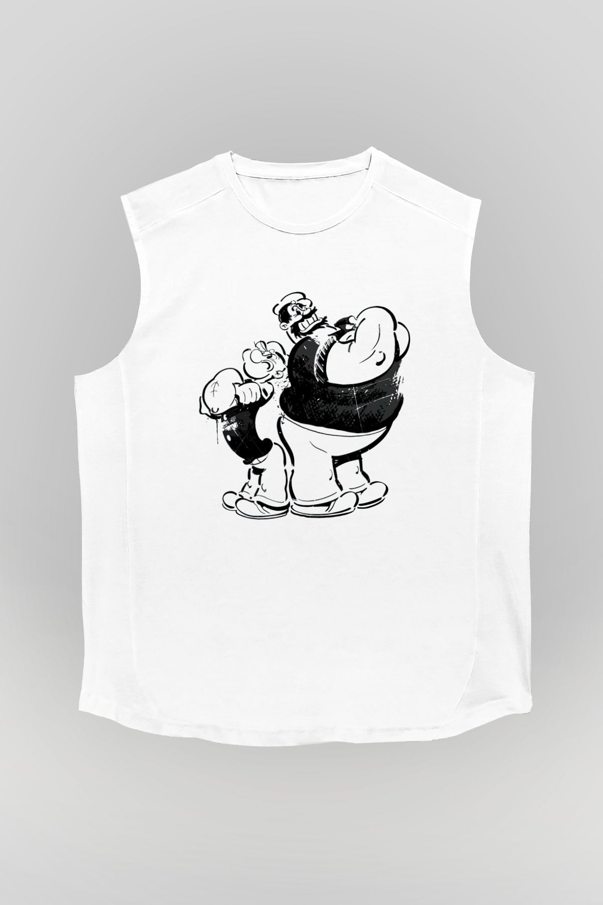 Temel Reis ve Kaba Sakal Baskılı Unisex Beyaz  Kolsuz Tişört
