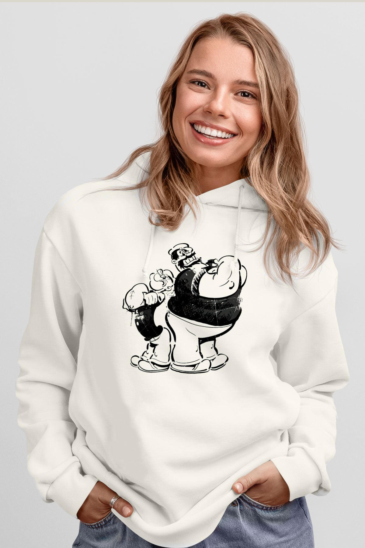 Temel Reis ve Kaba SakalBeyaz  Unisex Hoodie
