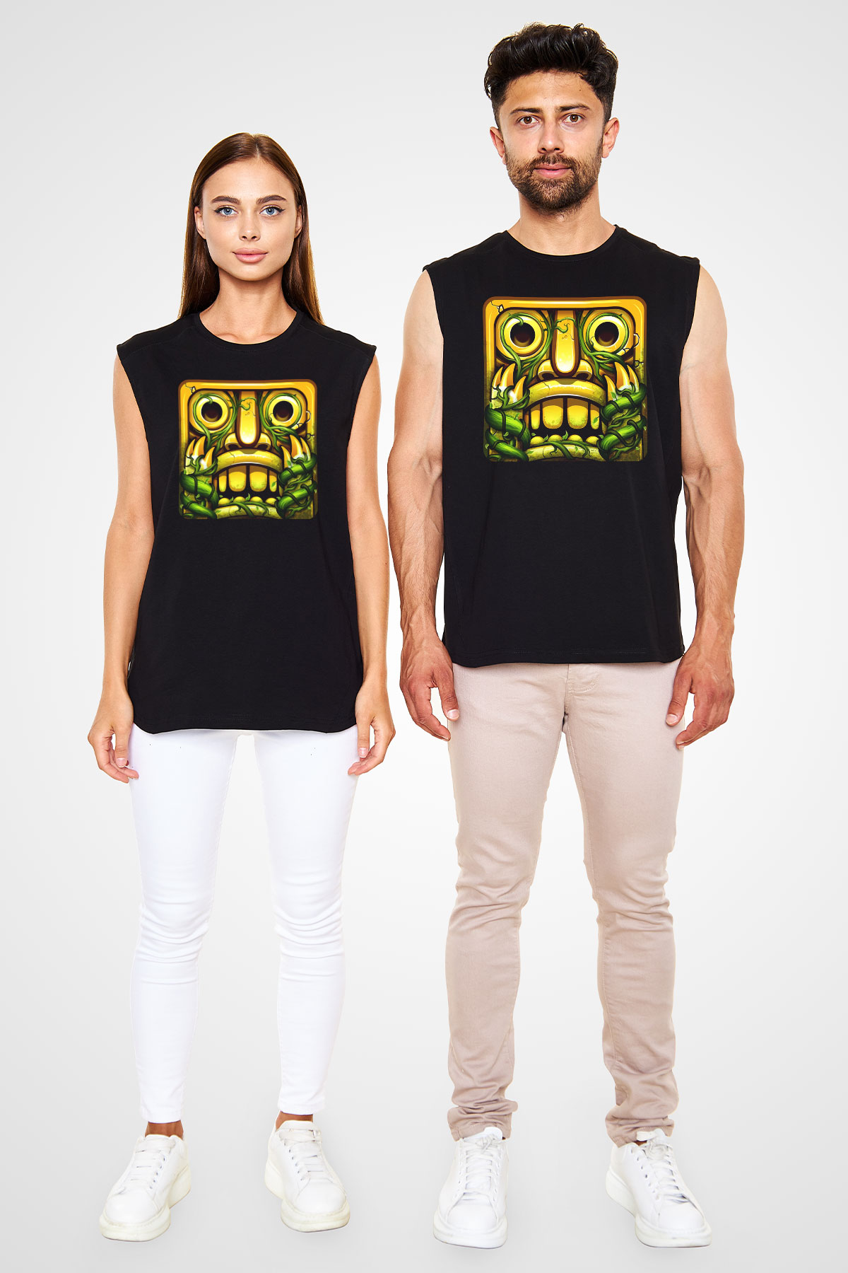 Temple Run Siyah Unisex Kolsuz Tişört