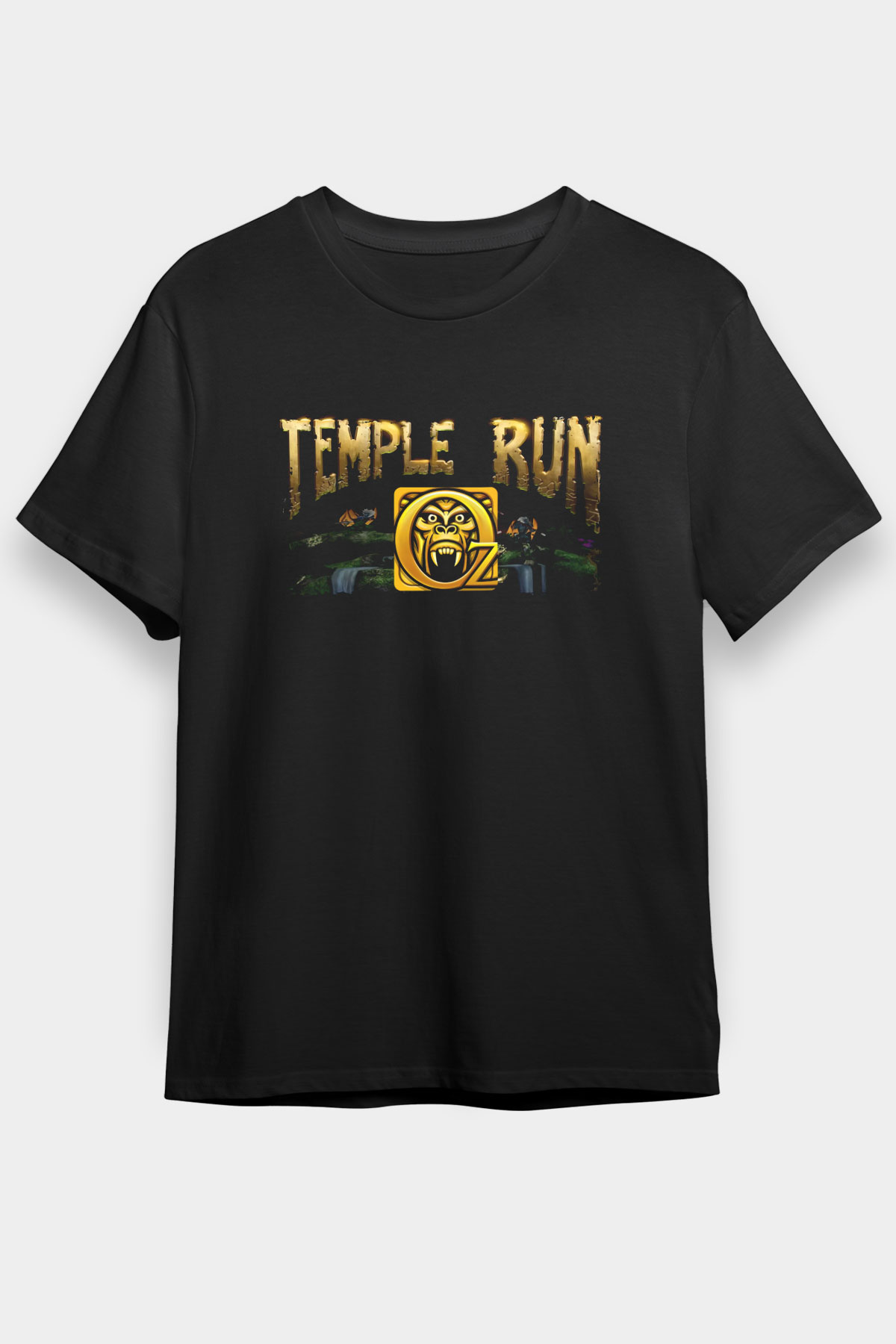 Temple Run Siyah Unisex Tişört T-Shirt