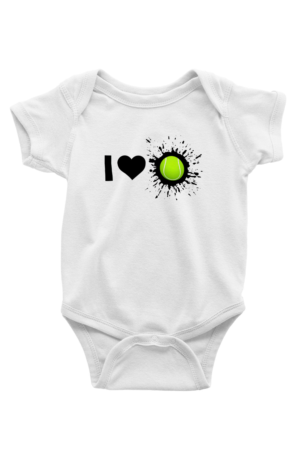 Tenis Baskılı Beyaz Unisex Bebek Body - Zıbın