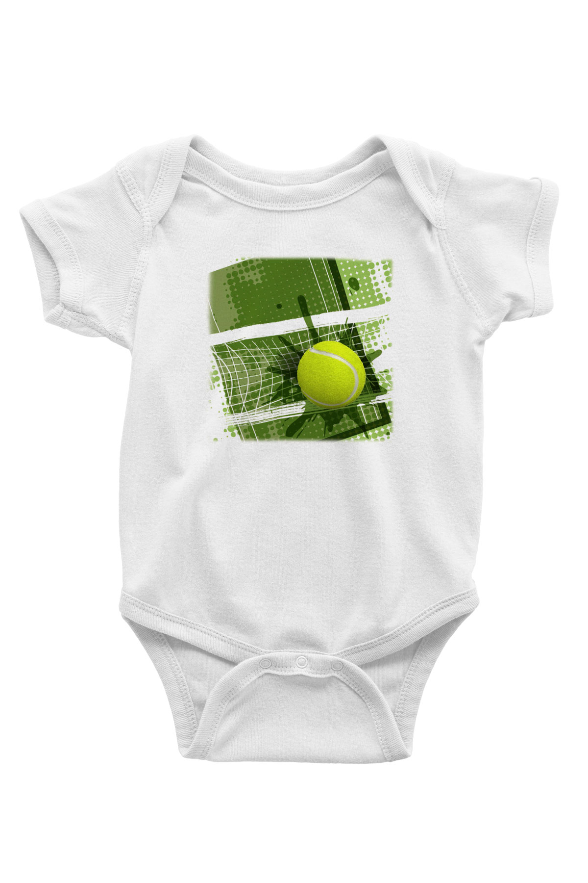 Tenis Baskılı Beyaz Unisex Bebek Body - Zıbın