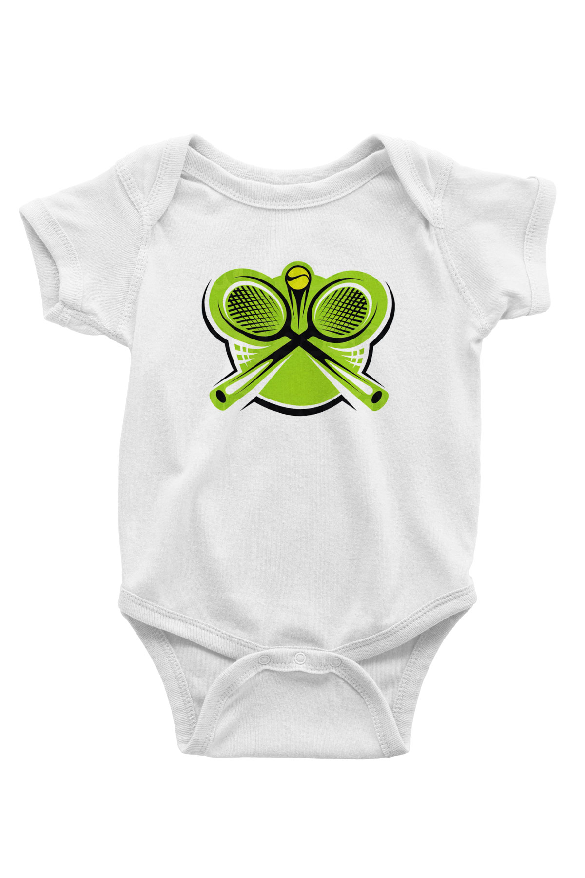 Tenis Baskılı Beyaz Unisex Bebek Body - Zıbın